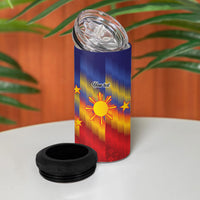 Personalized Philippines Eight Rays Sun 4 in 1 Can Cooler Tumbler Traditional Filipino Igorot Pattern Motif LT9 - Polynesian Pride