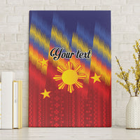 Personalized Philippines Eight Rays Sun Canvas Wall Art Traditional Filipino Igorot Pattern Motif LT9 Without Frame Red - Polynesian Pride