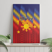 Personalized Philippines Eight Rays Sun Canvas Wall Art Traditional Filipino Igorot Pattern Motif LT9 - Polynesian Pride