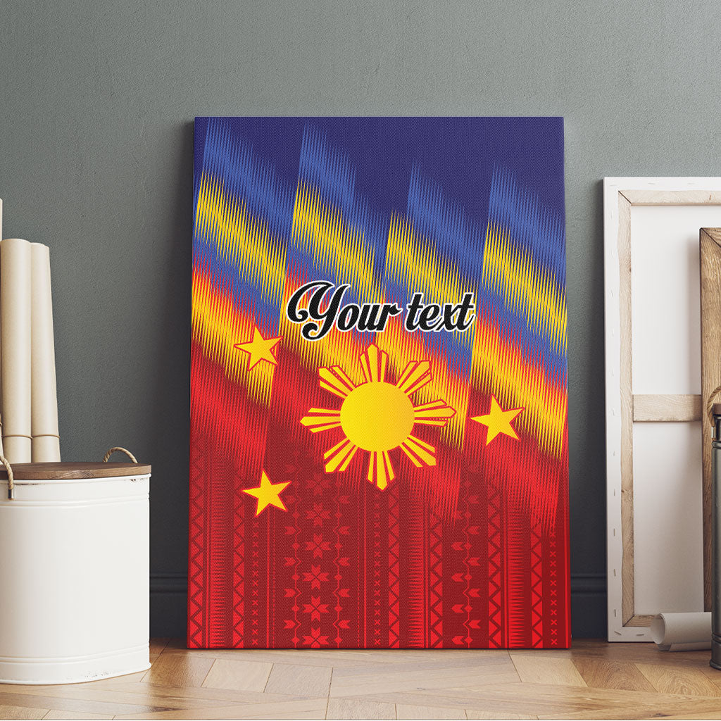Personalized Philippines Eight Rays Sun Canvas Wall Art Traditional Filipino Igorot Pattern Motif LT9 - Polynesian Pride