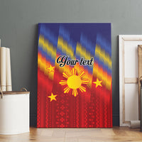 Personalized Philippines Eight Rays Sun Canvas Wall Art Traditional Filipino Igorot Pattern Motif LT9 - Polynesian Pride