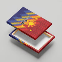 Personalized Philippines Eight Rays Sun Canvas Wall Art Traditional Filipino Igorot Pattern Motif LT9 - Polynesian Pride