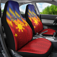 Personalized Philippines Eight Rays Sun Car Seat Cover Traditional Filipino Igorot Pattern Motif LT9 - Polynesian Pride
