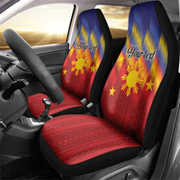 Personalized Philippines Eight Rays Sun Car Seat Cover Traditional Filipino Igorot Pattern Motif LT9 - Polynesian Pride