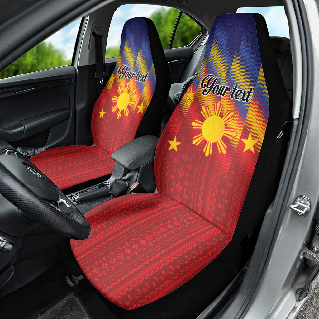 Personalized Philippines Eight Rays Sun Car Seat Cover Traditional Filipino Igorot Pattern Motif LT9 - Polynesian Pride