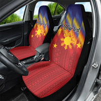 Personalized Philippines Eight Rays Sun Car Seat Cover Traditional Filipino Igorot Pattern Motif LT9 - Polynesian Pride