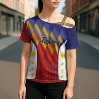Personalized Philippines Eight Rays Sun Cross Shoulder Shirt Traditional Filipino Igorot Pattern Motif LT9 - Polynesian Pride