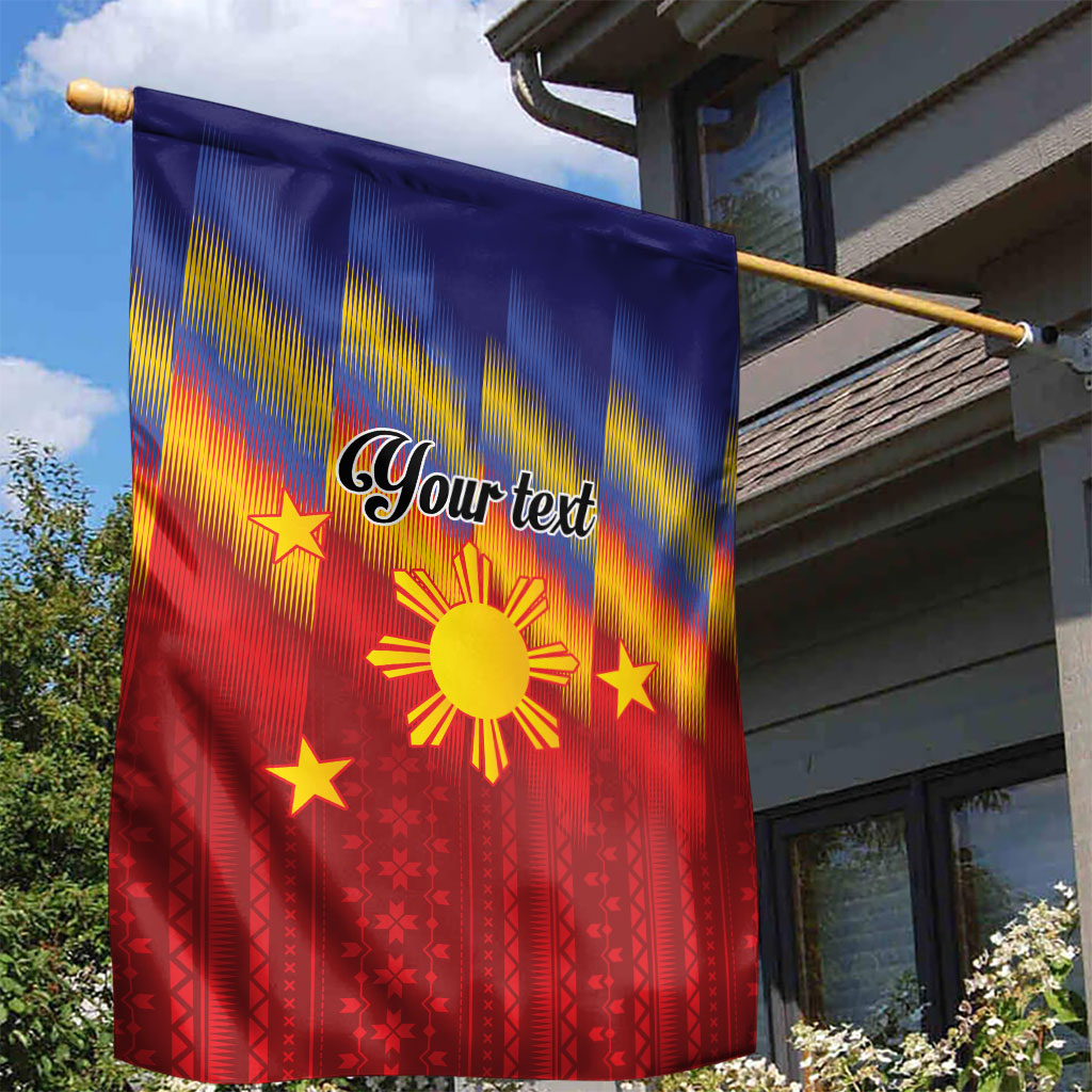 Personalized Philippines Eight Rays Sun Garden Flag Traditional Filipino Igorot Pattern Motif LT9 - Polynesian Pride
