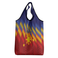 Personalized Philippines Eight Rays Sun Grocery Bag Traditional Filipino Igorot Pattern Motif LT9 - Polynesian Pride