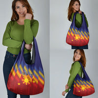 Personalized Philippines Eight Rays Sun Grocery Bag Traditional Filipino Igorot Pattern Motif LT9 - Polynesian Pride