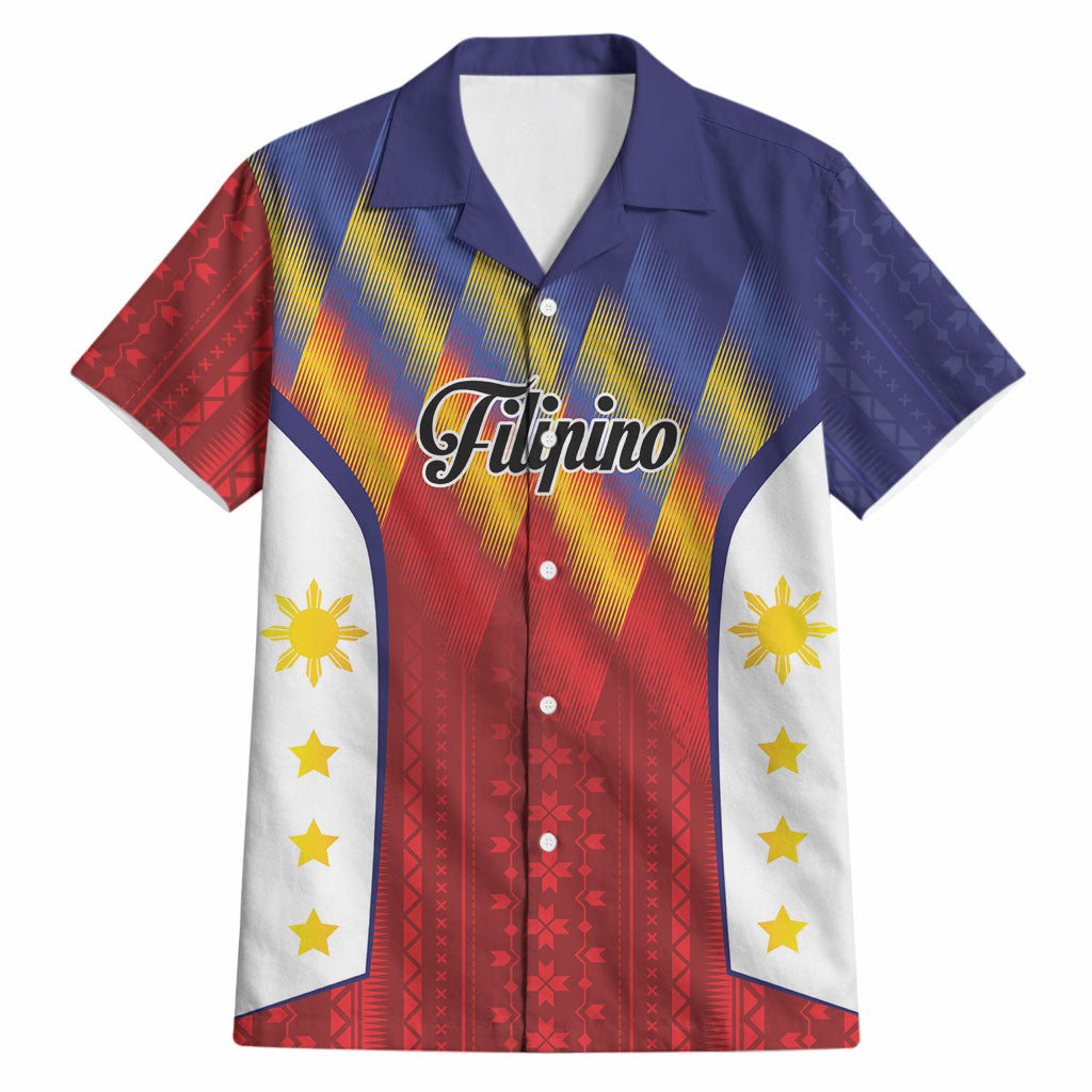 Personalized Philippines Eight Rays Sun Hawaiian Shirt Traditional Filipino Igorot Pattern Motif LT9 Red - Polynesian Pride
