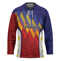 Personalized Philippines Eight Rays Sun Hockey Jersey Traditional Filipino Igorot Pattern Motif LT9 Unisex Red - Polynesian Pride