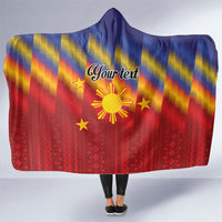 Personalized Philippines Eight Rays Sun Hooded Blanket Traditional Filipino Igorot Pattern Motif LT9 One Size Red - Polynesian Pride