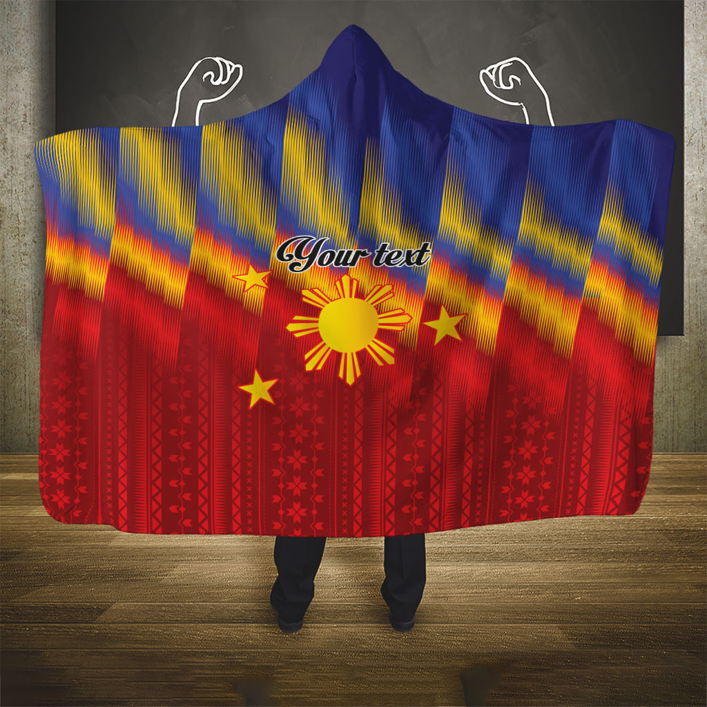 Personalized Philippines Eight Rays Sun Hooded Blanket Traditional Filipino Igorot Pattern Motif LT9 - Polynesian Pride