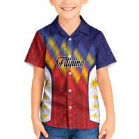 Personalized Philippines Eight Rays Sun Kid Hawaiian Shirt Traditional Filipino Igorot Pattern Motif LT9 Kid Red - Polynesian Pride