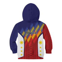 Personalized Philippines Eight Rays Sun Kid Hoodie Traditional Filipino Igorot Pattern Motif LT9 - Polynesian Pride
