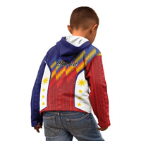 Personalized Philippines Eight Rays Sun Kid Hoodie Traditional Filipino Igorot Pattern Motif LT9 - Polynesian Pride
