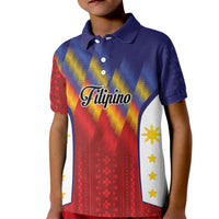 Personalized Philippines Eight Rays Sun Kid Polo Shirt Traditional Filipino Igorot Pattern Motif LT9 Kid Red - Polynesian Pride