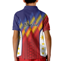 Personalized Philippines Eight Rays Sun Kid Polo Shirt Traditional Filipino Igorot Pattern Motif LT9 - Polynesian Pride