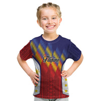 Personalized Philippines Eight Rays Sun Kid T Shirt Traditional Filipino Igorot Pattern Motif LT9 Red - Polynesian Pride