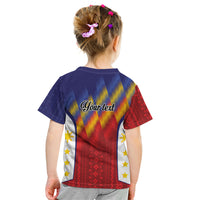 Personalized Philippines Eight Rays Sun Kid T Shirt Traditional Filipino Igorot Pattern Motif LT9 - Polynesian Pride