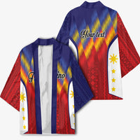 Personalized Philippines Eight Rays Sun Kimono Traditional Filipino Igorot Pattern Motif LT9 - Polynesian Pride
