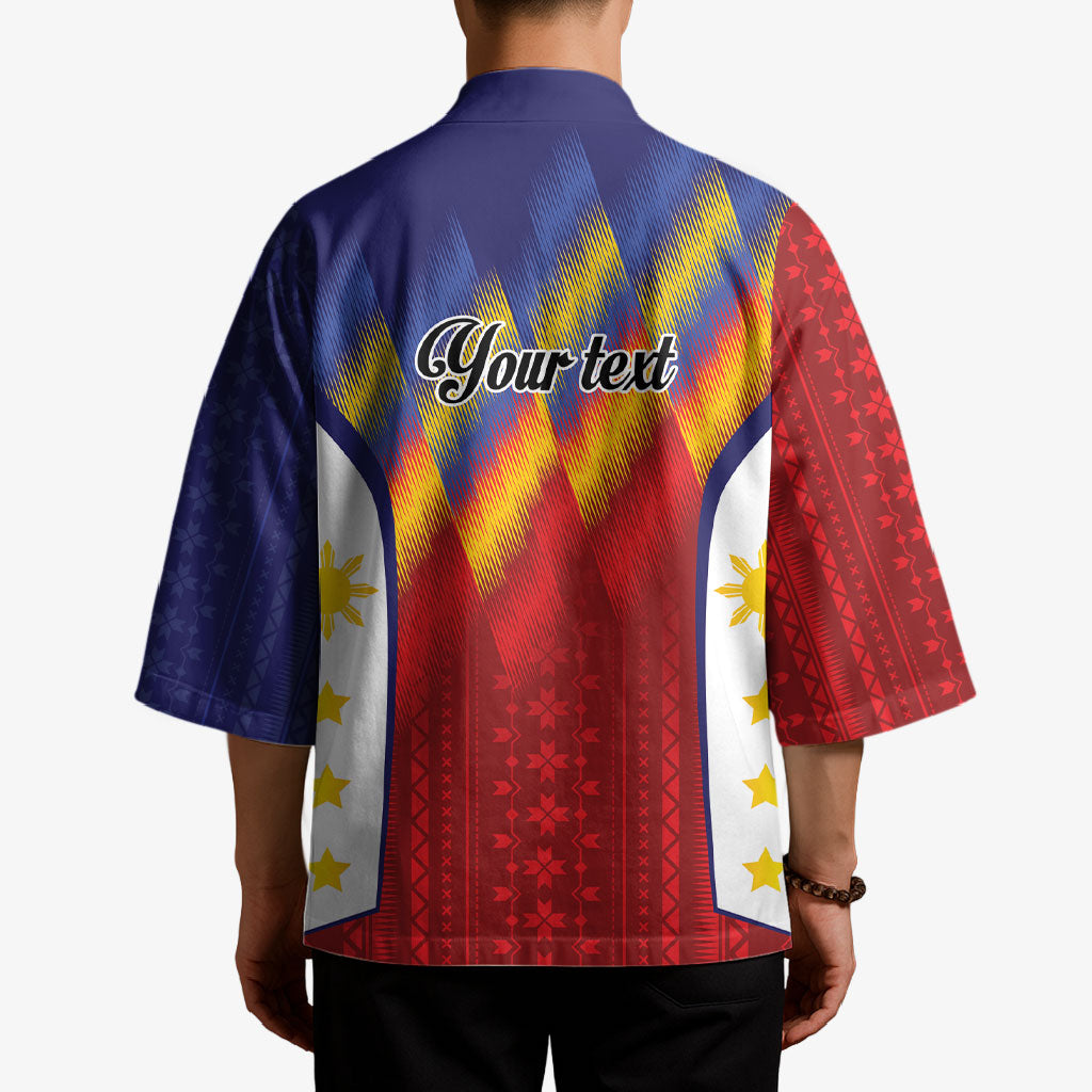 Personalized Philippines Eight Rays Sun Kimono Traditional Filipino Igorot Pattern Motif LT9 - Polynesian Pride