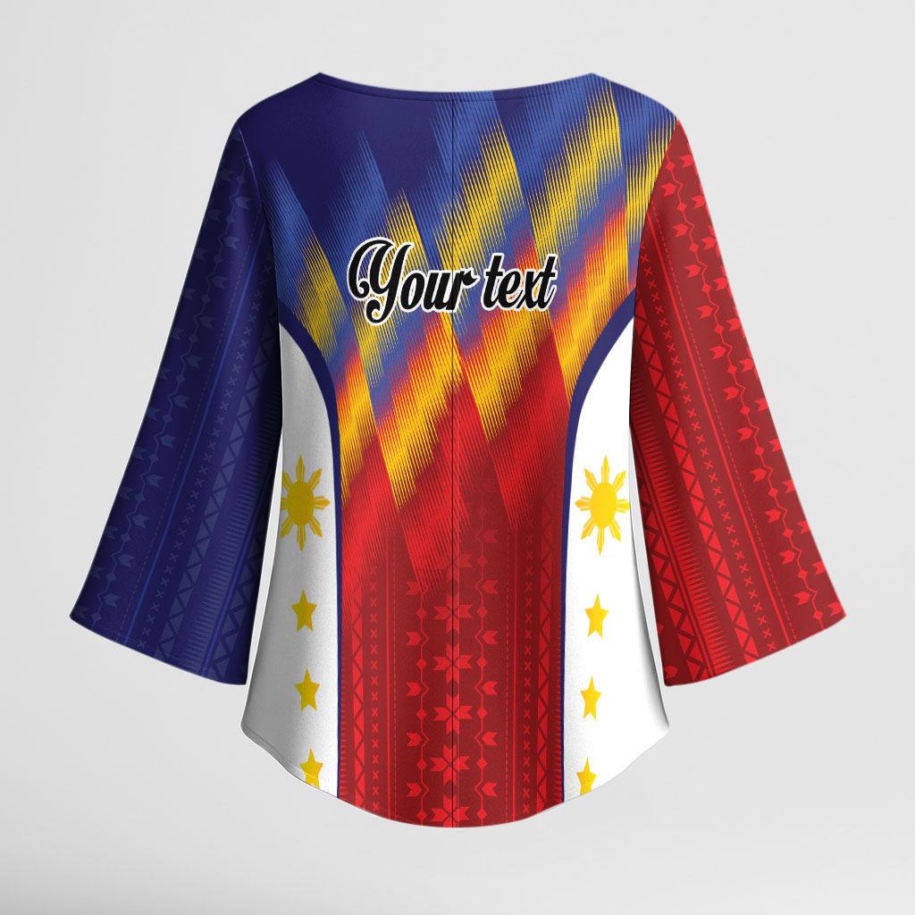 Personalized Philippines Eight Rays Sun Kimono Sleeve Blouse Traditional Filipino Igorot Pattern Motif LT9 - Polynesian Pride