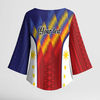 Personalized Philippines Eight Rays Sun Kimono Sleeve Blouse Traditional Filipino Igorot Pattern Motif LT9 - Polynesian Pride