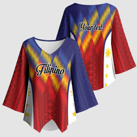 Personalized Philippines Eight Rays Sun Kimono Sleeve Blouse Traditional Filipino Igorot Pattern Motif LT9 - Polynesian Pride