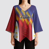 Personalized Philippines Eight Rays Sun Kimono Sleeve Blouse Traditional Filipino Igorot Pattern Motif LT9 - Polynesian Pride