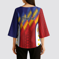 Personalized Philippines Eight Rays Sun Kimono Sleeve Blouse Traditional Filipino Igorot Pattern Motif LT9 - Polynesian Pride