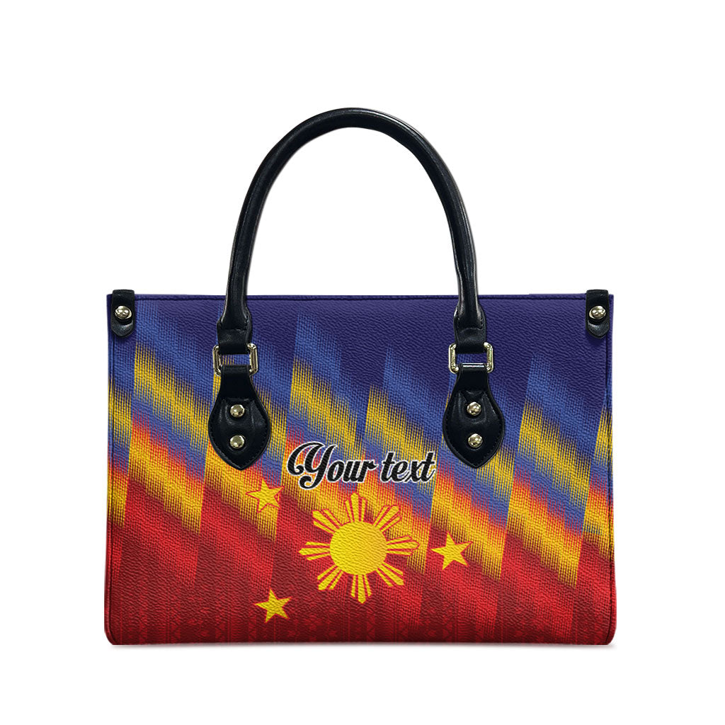 Personalized Philippines Eight Rays Sun Leather Bag Traditional Filipino Igorot Pattern Motif LT9 - Polynesian Pride