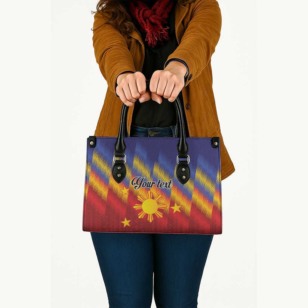 Personalized Philippines Eight Rays Sun Leather Bag Traditional Filipino Igorot Pattern Motif LT9 - Polynesian Pride