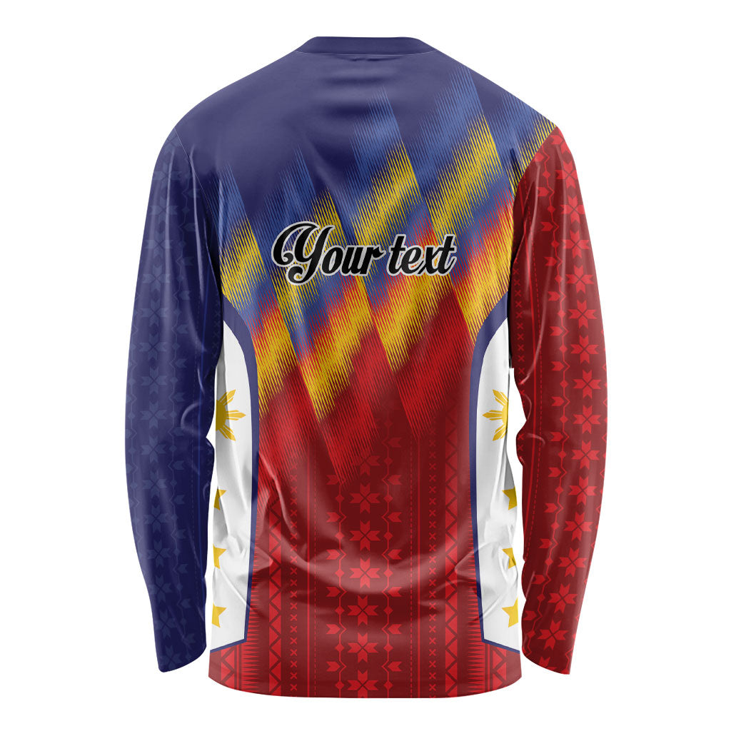 Personalized Philippines Eight Rays Sun Long Sleeve Shirt Traditional Filipino Igorot Pattern Motif LT9 - Polynesian Pride