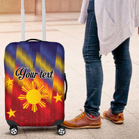 Personalized Philippines Eight Rays Sun Luggage Cover Traditional Filipino Igorot Pattern Motif LT9 Red - Polynesian Pride