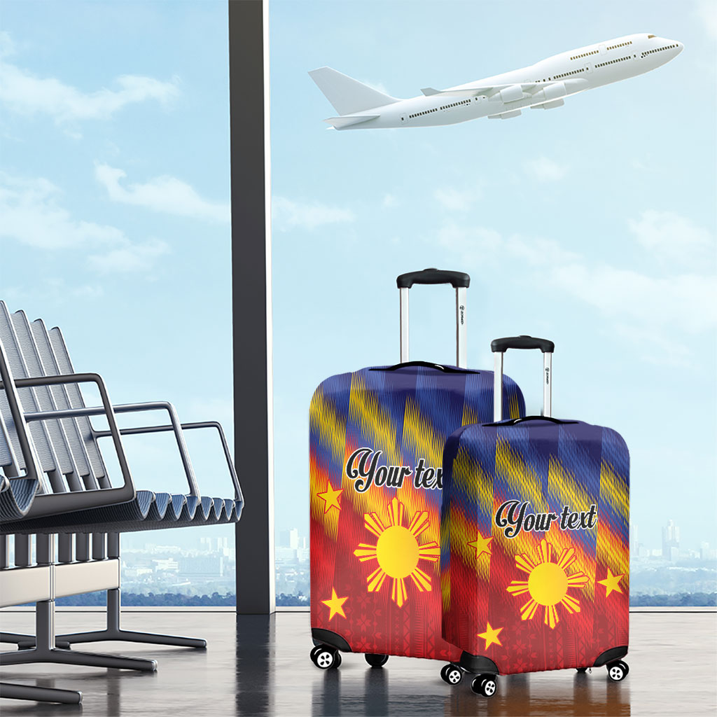 Personalized Philippines Eight Rays Sun Luggage Cover Traditional Filipino Igorot Pattern Motif LT9 - Polynesian Pride