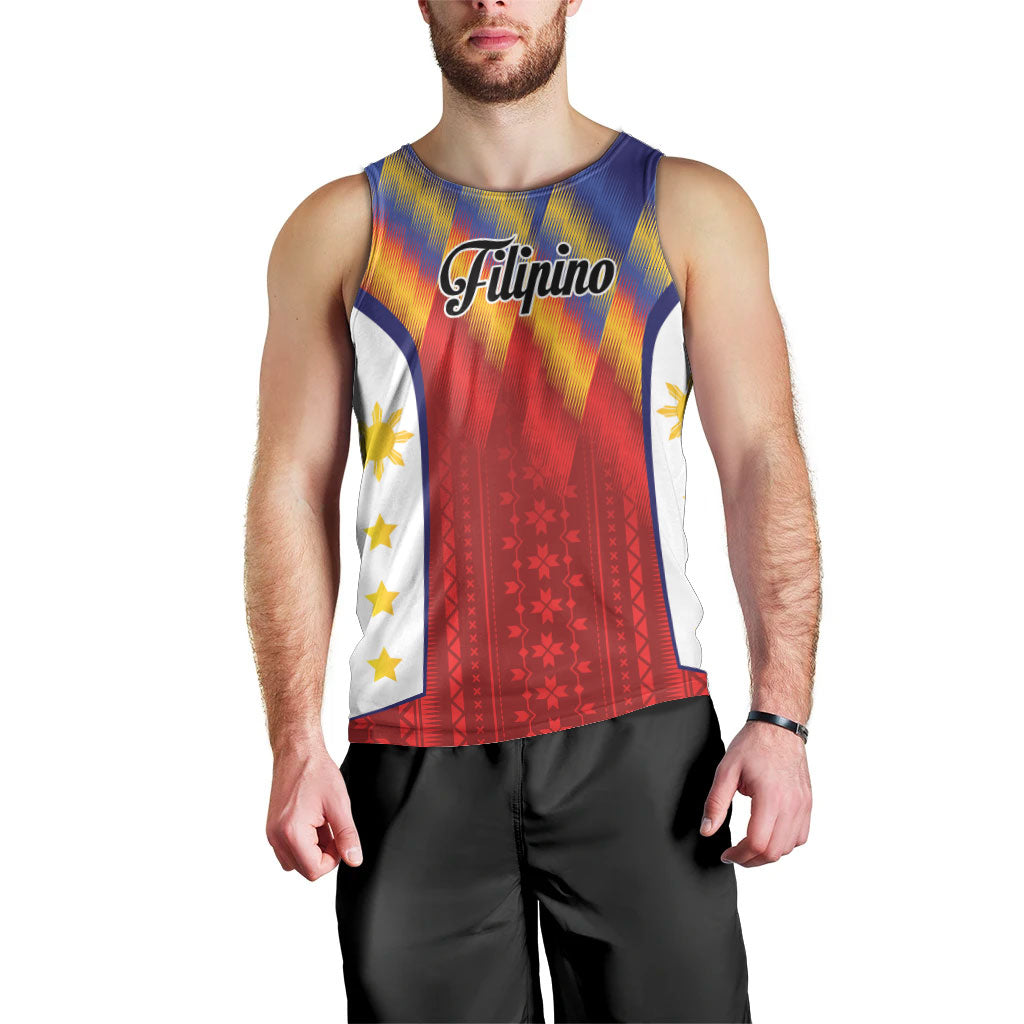 Personalized Philippines Eight Rays Sun Men Tank Top Traditional Filipino Igorot Pattern Motif LT9 - Polynesian Pride