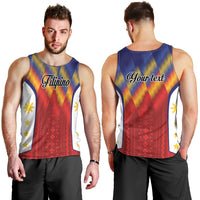 Personalized Philippines Eight Rays Sun Men Tank Top Traditional Filipino Igorot Pattern Motif LT9 - Polynesian Pride