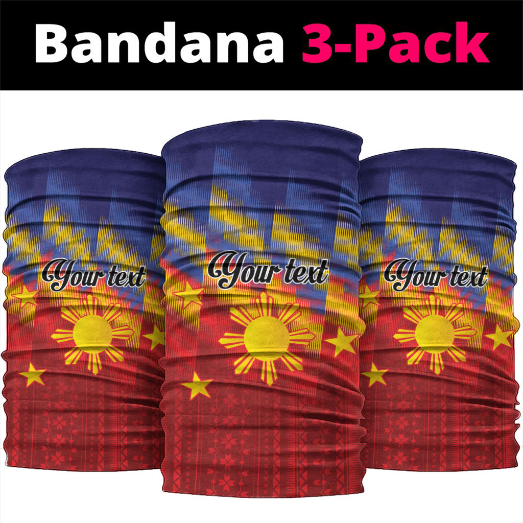 Personalized Philippines Eight Rays Sun Neck Gaiter Traditional Filipino Igorot Pattern Motif LT9 package One Size: 25*50cm Red - Polynesian Pride