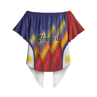 Personalized Philippines Eight Rays Sun Off Shoulder Wrap Waist Top Traditional Filipino Igorot Pattern Motif LT9 - Polynesian Pride