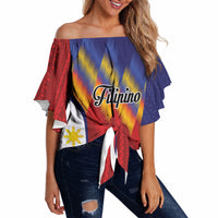 Personalized Philippines Eight Rays Sun Off Shoulder Wrap Waist Top Traditional Filipino Igorot Pattern Motif LT9 - Polynesian Pride