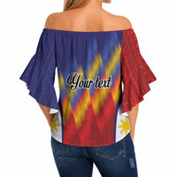 Personalized Philippines Eight Rays Sun Off Shoulder Wrap Waist Top Traditional Filipino Igorot Pattern Motif LT9 - Polynesian Pride