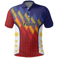 Personalized Philippines Eight Rays Sun Polo Shirt Traditional Filipino Igorot Pattern Motif LT9 Red - Polynesian Pride