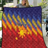 Personalized Philippines Eight Rays Sun Quilt Traditional Filipino Igorot Pattern Motif LT9 Red - Polynesian Pride