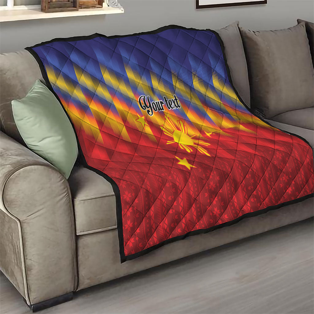 Personalized Philippines Eight Rays Sun Quilt Traditional Filipino Igorot Pattern Motif LT9 - Polynesian Pride