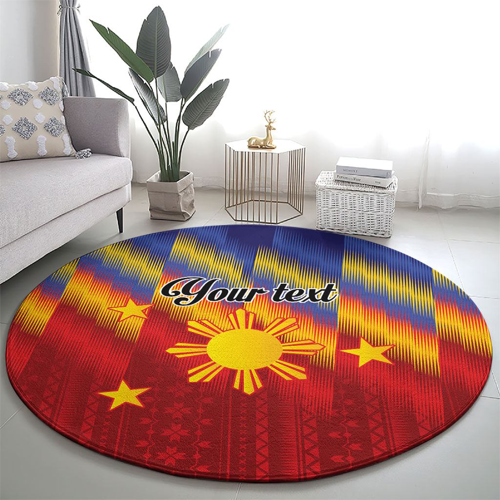 Personalized Philippines Eight Rays Sun Round Carpet Traditional Filipino Igorot Pattern Motif LT9 - Polynesian Pride