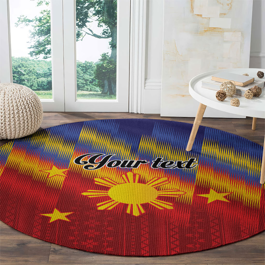 Personalized Philippines Eight Rays Sun Round Carpet Traditional Filipino Igorot Pattern Motif LT9 - Polynesian Pride