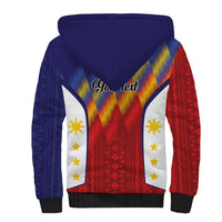 Personalized Philippines Eight Rays Sun Sherpa Hoodie Traditional Filipino Igorot Pattern Motif LT9 - Polynesian Pride