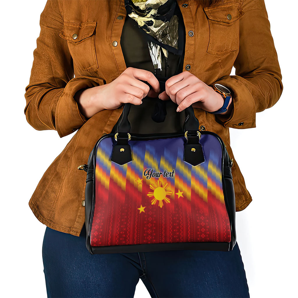 Personalized Philippines Eight Rays Sun Shoulder Handbag Traditional Filipino Igorot Pattern Motif LT9 - Polynesian Pride